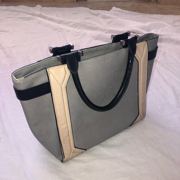 Topshop Handbags - Topshop gray purse with black and pink accents